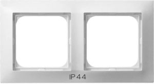 Ospel Ramka podwójna Impresja do łączników IP-44 biały (RH-2Y/00) 1
