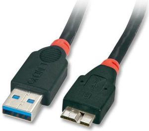 Kabel USB Lindy USB-A - micro-B 1 m Czarny (31991.0) 1