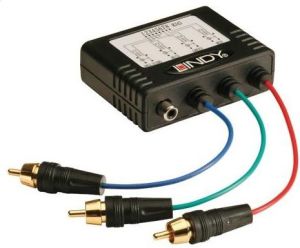 System przekazu sygnału AV Lindy Przedłużacz, konwerter Component 3 x RCA + Coaxial 1 x RCA - RJ-45 (32525) 1