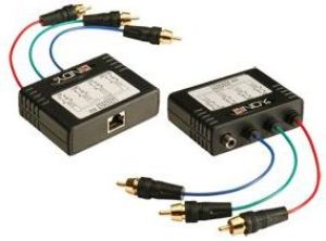 System przekazu sygnału AV Lindy Przedłużacz, konwerter Component 3 x RCA + Coaxial 1 x RCA - RJ-45 (32525) 2