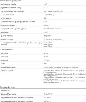 Schneider Electric Przycisk modułowy 20A 1R z lampką sygnalizacyjną czerwoną iBP (A9E18037) 2
