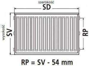 Kermi Grzejnik Therm X2 Profil-V 12 600 x 1100mm lewy (FTV120601101L1K) 2
