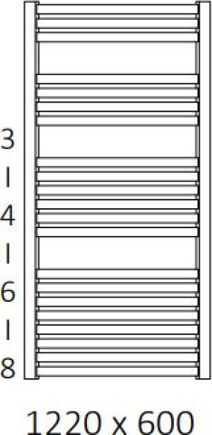 Grzejnik łazienkowy Terma Dexter 60x122cm beżowy RAL 1001 (WGDEX122060K101ZX) 2