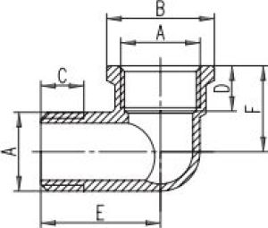 Red Kolano mosiężne nakrętno-wkrętne 1" (R023301010) 2