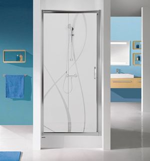 Sanplast Drzwi przesuwne D2/TX5 srebrny błyszczący szyba W15 90cm (600-270-1100-38-230) 1