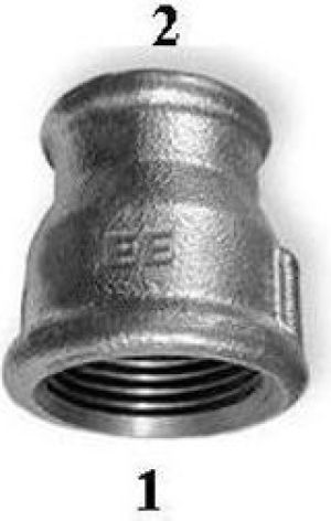 Odlewnia Zawiercie Mufa redukcyjna M2 2 x 6/4" czarna 2