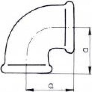 Odlewnia Zawiercie Kolano 90° A1 nr 1/2" czarne 2