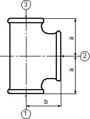 Odlewnia Zawiercie Trójnik zwężkowy 5/4 x 1/2 x 5/4" czarny 3