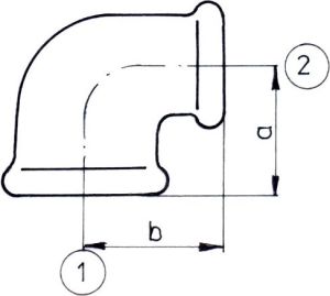 Odlewnia Zawiercie Kolano zwężkowe 90° 2 x 3/2" ocynk 3