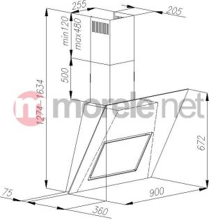 Okap Ciarko Black Pearl 90 Okap kominowy - SB90 3