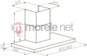 Okap Ciarko Okap Quatro Black 90 GPZ Mat  - QUATROBLACK90 3