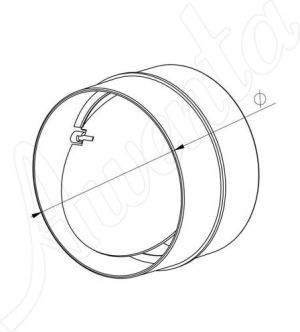 AWENTA Łącznik kanału okrągłego z zaworem zwrotnym 100mm biały (KO100-22) 2