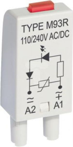 Relpol Moduł sygnalizacyjny LV dioda LED zielony + warystor V 110-230V AC/DC M93G szary (854860) 1