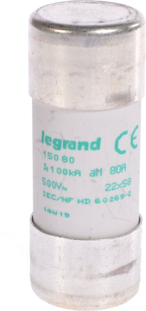 Legrand Wkładka bezpiecznikowa cylindryczna 80A aM HPC 22 x 58mm (015080) 1
