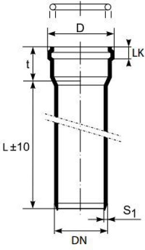 Magnaplast Rura kanalizacji wewnętrznej z kielichem 40mm 0,25m (10110) 2