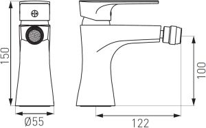 Bateria bidetowa Ferro Algeo Square stojąca chrom (BAQ6) 2