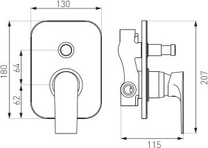 Bateria prysznicowa Ferro Algeo Square chrom (BAQ7P) 2
