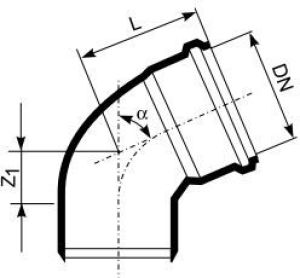 Magnaplast Kolano 45° kanalizacji wewnętrznej HTB 75mm (10920) 2