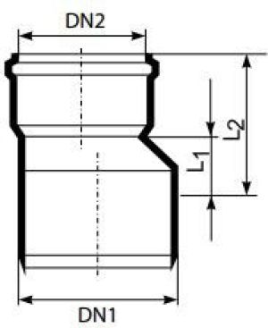 Magnaplast Redukcja kanalizacji wewnętrznej HTR 50/40mm (11300) 2