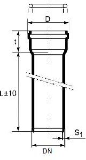 Magnaplast Rura z kielichem kanalizacji wewnętrznej HTEM 32mm biała 0,25m (408216) 2