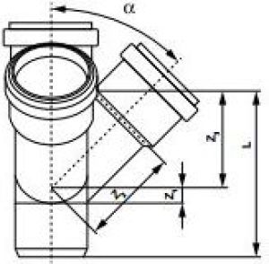 Magnaplast Czwórnik kątowy 67° kanalizacji wewnętrznej HTED 110mm (11450) 2