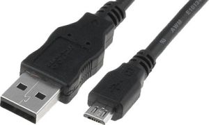 Kabel USB Digitus USB-A - microUSB 1 m Czarny (AK-300110-010-S) 1