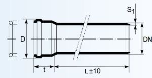 Magnaplast Rura z kielichem kanalizacji wewnętrznej UdBEM niskoszumowej 50mm 1m (146040) 3