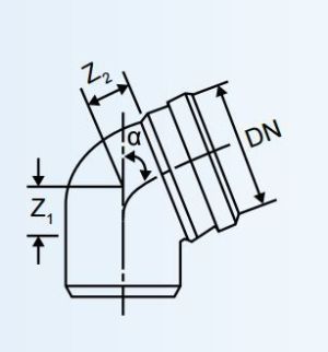 Magnaplast Kolano 67° kanalizacji wewnętrznej dBB 50mm (15530) 2