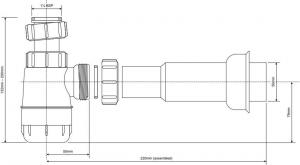 Syfon McAlpine butelkowy 5/4" DN50 niski biały (HC2-50) 2