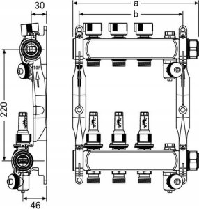 Tece Rozdzielacz stal nierdzewna 7-sekcji (77310007) 2