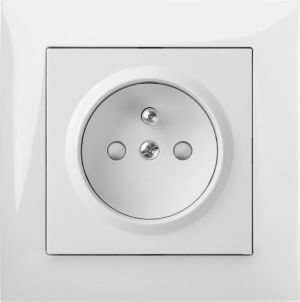 Elektro-Plast Gniazdo pojedyncze Sentia z uziemieniem biały (1434-10) 2