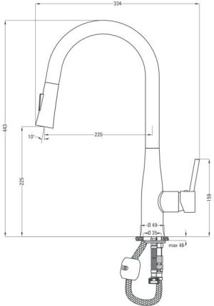 Bateria kuchenna Deante Lukrecja stojąca chrom (BDH 072M) 2