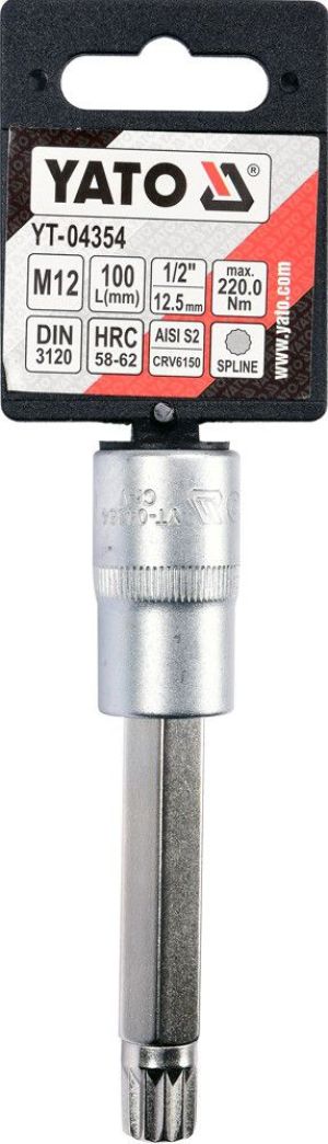 Yato Nasadka trzpieniowa Spline 1/2" M12 x 100mm długa (YT-04354) 2