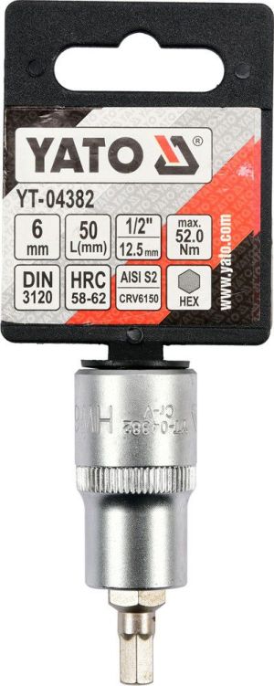 Yato Nasadka trzpieniowa imbusowa hex 1/2" H6 x 55mm (YT-04382) 3