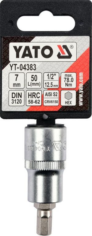 Yato Nasadka trzpieniowa imbusowa hex 1/2" H7 x 55mm (YT-04383) 3