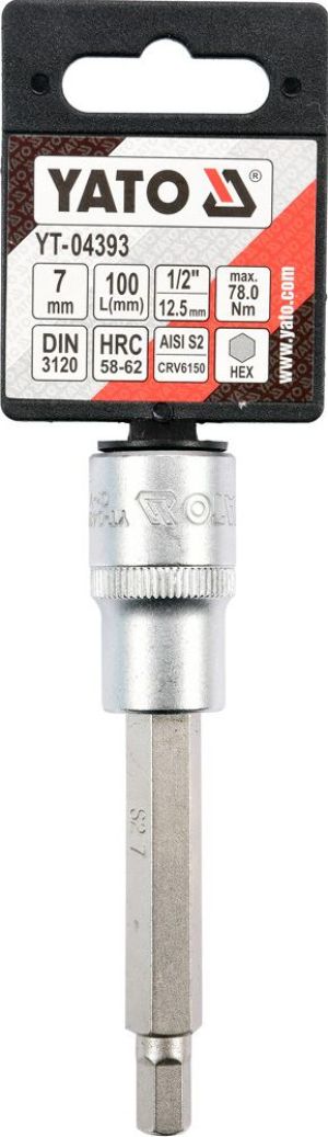 Yato Nasadka trzpieniowa imbusowa hex 1/2" H7 x 100mm długa (YT-04393) 3