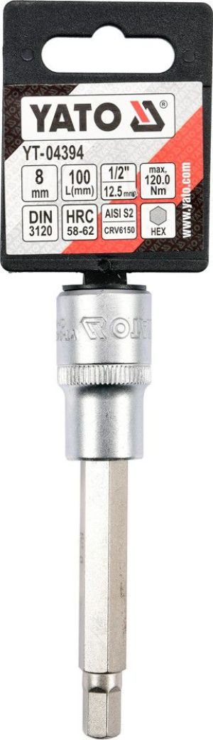 Yato Nasadka trzpieniowa imbusowa hex 1/2" H8 x 100mm długa (YT-04394) 3