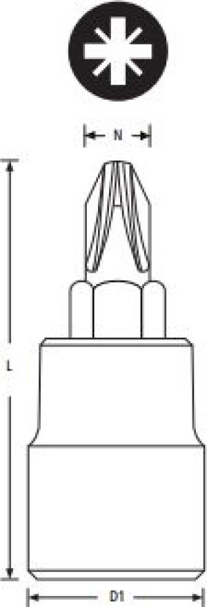 Stanley Nasadka trzpieniowa krzyżowa Pozidriv 1/4" PZ3 x 32mm (STMT73241-8B) 2
