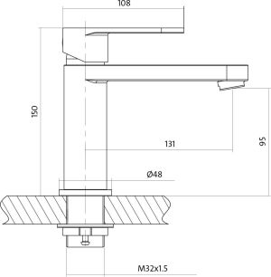 Bateria umywalkowa Cersanit Elio stojąca chrom (S951-046) 2