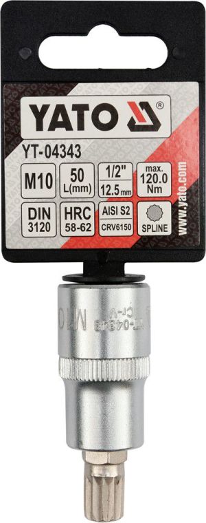 Yato Nasadka trzpieniowa Spline 1/2" M10 x 55mm (YT-04343) 3