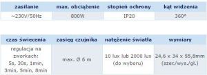 Orno Czujnik ruchu 800W 360° z zewnętrznym sensorem biały (OR-CR-211) 2