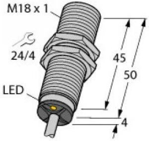 TURCK Czujnik indukcyjny M18 Sn=8mm 10-30V DC PNP 1Z 3-przewodowy BI8-M18-AP6X (4615030) 2