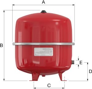 Flamco Naczynie wzbiorcze Contra Flex stojące 35L czerwone do C.O. 3bar (26343) 5