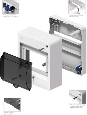 Elektro-Plast Rozdzielnica natynkowa modułowa 1 x 4 natynkowa EP 1/4 MINI S-4 N+PE IP20 biała (2304-01) 2