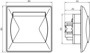 Ospel Gniazdo Akcent hermetyczne z uziemieniem beżowe (GPH-1AZ/01/d) 2