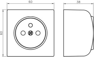 Ospel Gniazdo BIS pojedyncze natynkowe z uziemieniem białe (GN-1BZ/00) 2