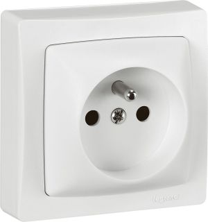 Legrand OTEO Gniazdo pojedyncze z/u 16A z przesłonami białe (086027) 2