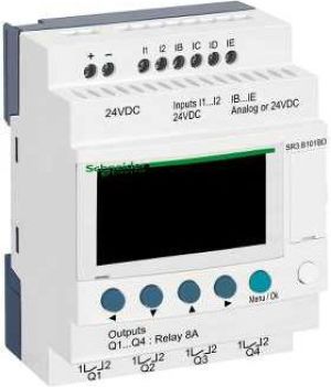 Schneider Moduł programowalny ZELIO LE 6we cyfrowych 4wy przekaźnikowe 24V DC RTC/LCD (SR3B101BD) 1