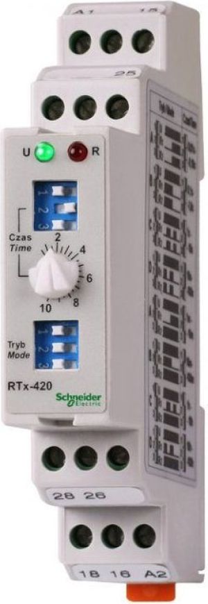 Schneider Electric Przekaźnik czasowy 2P 5A 0,01sek-100h 24-240V AC/DC 4-funkcyjny RTX-420 (2612569) 1