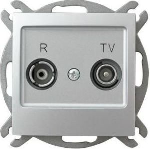 Ospel Gniazdo antenowe Impresja RTV końcowe srebrne (GPA-YK/m/18) 1